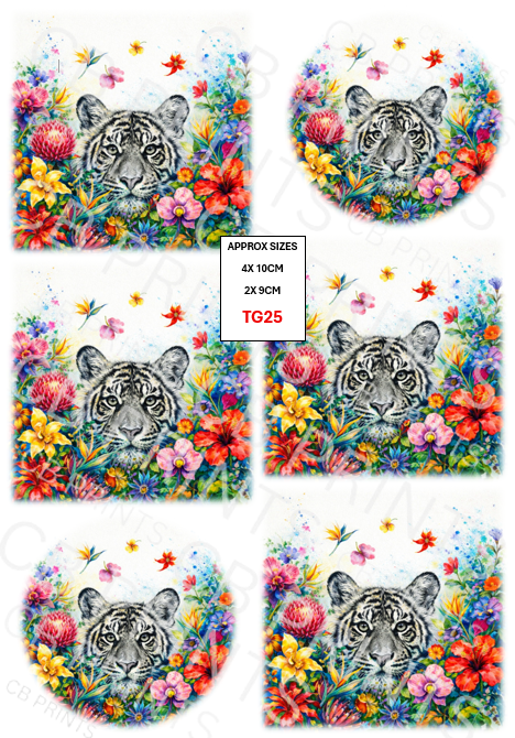 Tiger Decoupage Print TG25 | Mulberry Paper