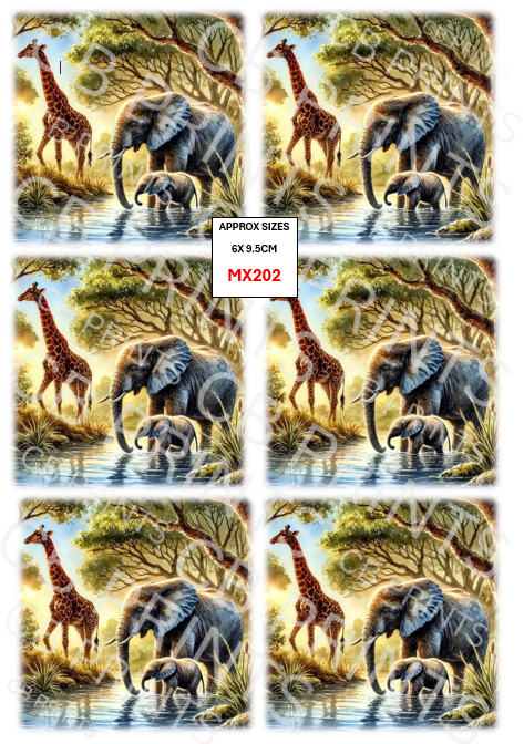 Mixed Animal Decoupage Print MX202 | Mulberry Paper