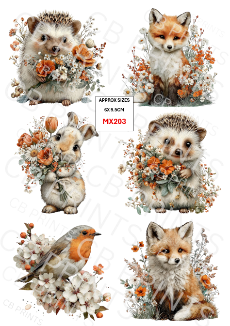 Mixed Animal Decoupage Print MX203 | Mulberry Paper