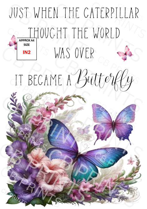 Inspirational Quote Decoupage Print IN2 | Mulberry Paper