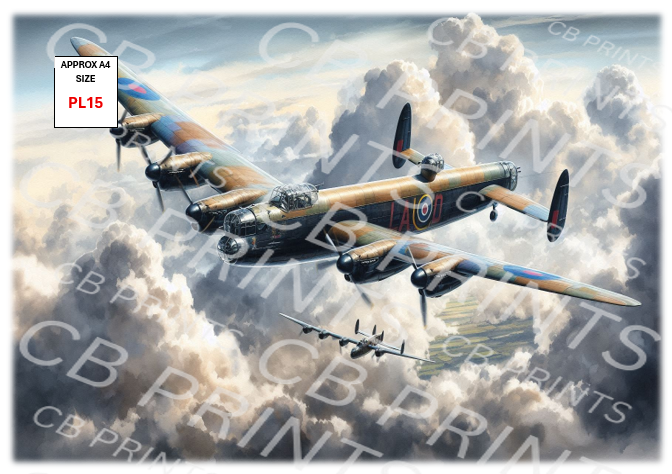 Lancaster bomber Plane Decoupage Paper Print PL15 – Mulberry Paper