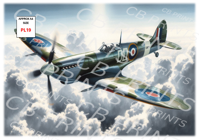 Spitfire Plane Decoupage Paper Print PL19 – Mulberry Paper