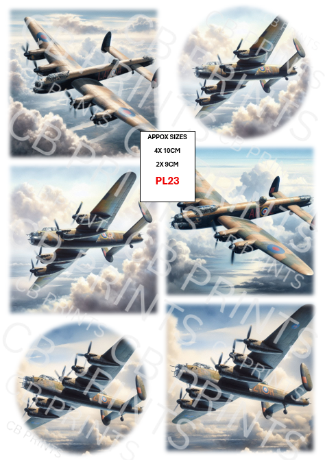 Lancaster bomber Plane Decoupage Paper Print PL23 – Mulberry Paper