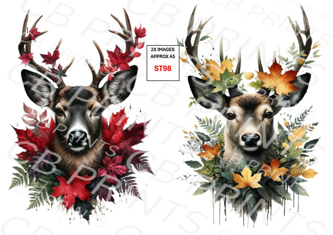 Stag Decoupage Print ST98 | Mulberry Paper
