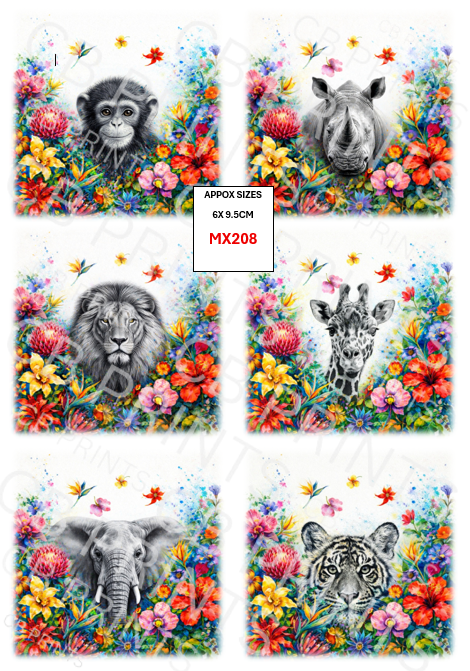 Mixed Animal Decoupage Print MX208 | Mulberry Paper