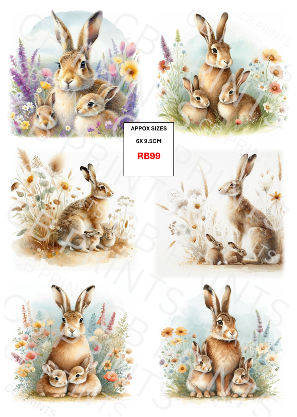 Hare Decoupage Print RB99 | Mulberry Paper