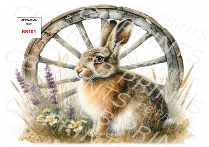 Hare Decoupage Print RB101 | Mulberry Paper