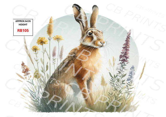 Hare Decoupage Print RB105 | Mulberry Paper