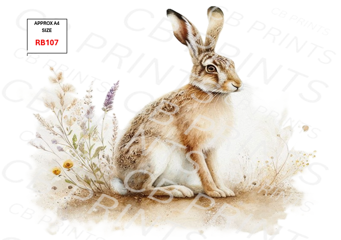Hare Decoupage Print RB107 | Mulberry Paper