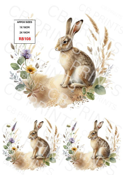 Hare Decoupage Print RB108 | Mulberry Paper