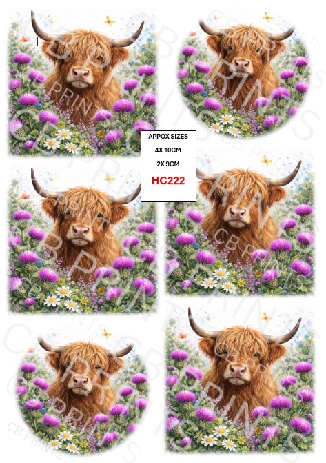 Highland Cow Decoupage Print HC222 | Mulberry Paper
