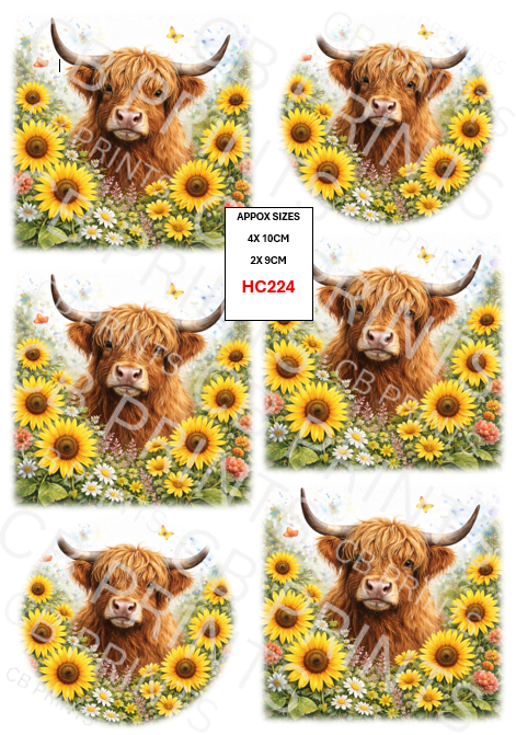 Highland Cow Decoupage Print HC224 | Mulberry Paper