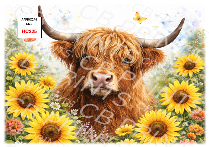 Highland Cow Decoupage Print HC225 | Mulberry Paper