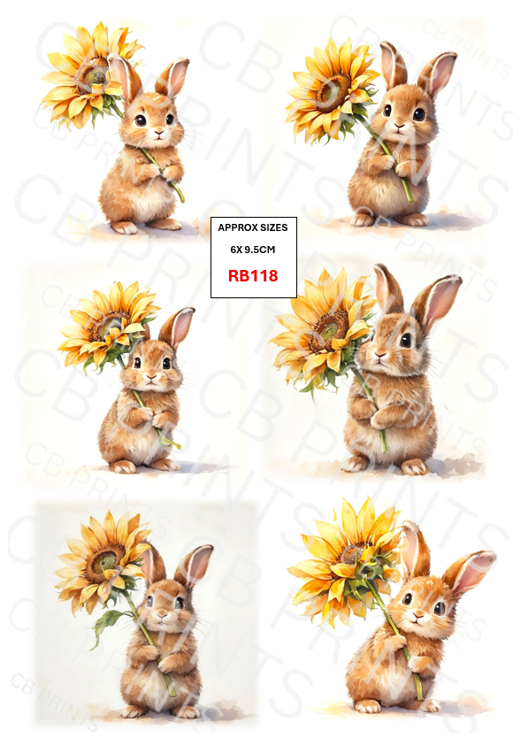 Rabbit Decoupage Print RB118 | Mulberry Paper