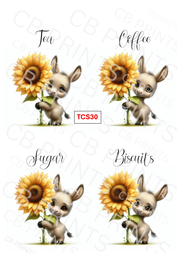 Donkey Tea Coffee Sugar Decoupage Print TCS30 | Mulberry Paper