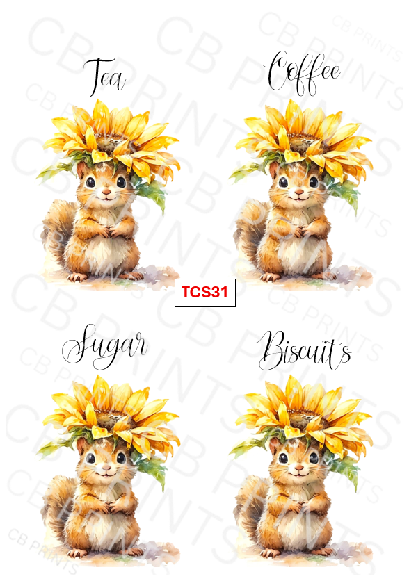 Squirrel Tea Coffee Sugar Decoupage Print TCS31 | Mulberry Paper