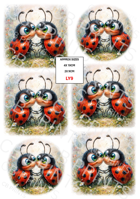 Ladybird Decoupage Paper LY9 – Mulberry Paper Print