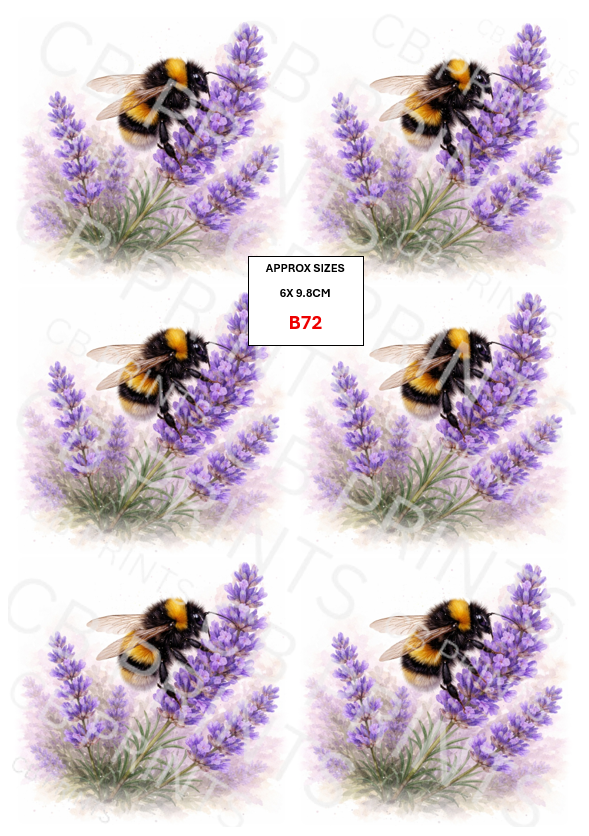 Bee Decoupage Print B72 | Mulberry Paper