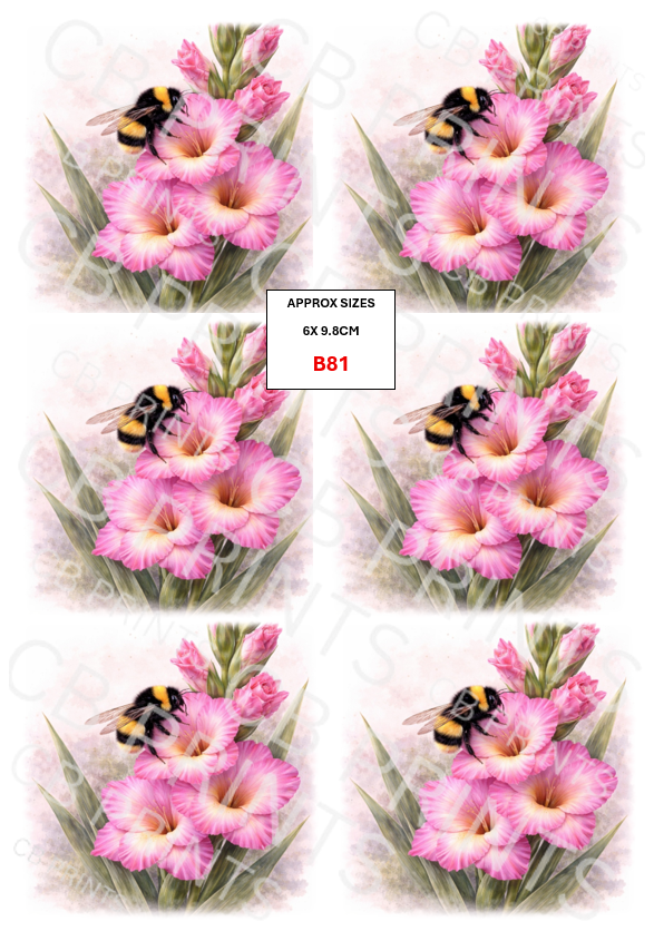 Bee Decoupage Print B81 | Mulberry Paper