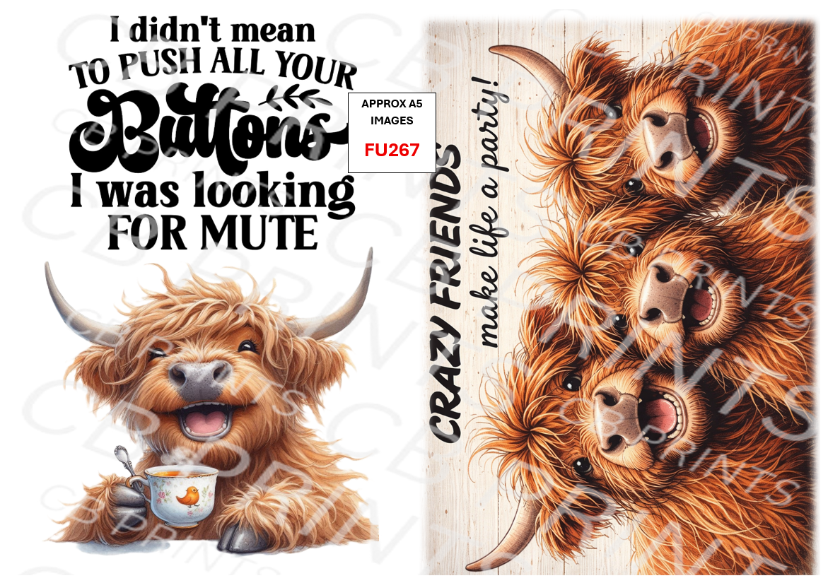 Funny Decoupage Print FU267 | Mulberry Paper