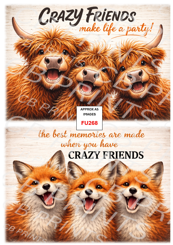 Funny Decoupage Print FU268 | Mulberry Paper