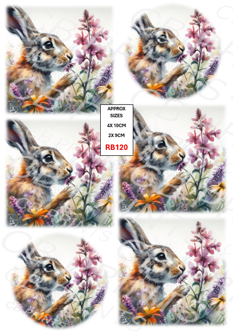 Hare Decoupage Print RB120 | Mulberry Paper