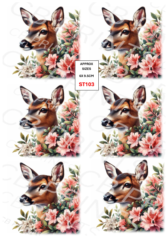 Deer Decoupage Print ST103 | Mulberry Paper