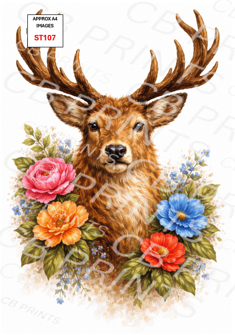 Stag Decoupage Print ST107 | Mulberry Paper