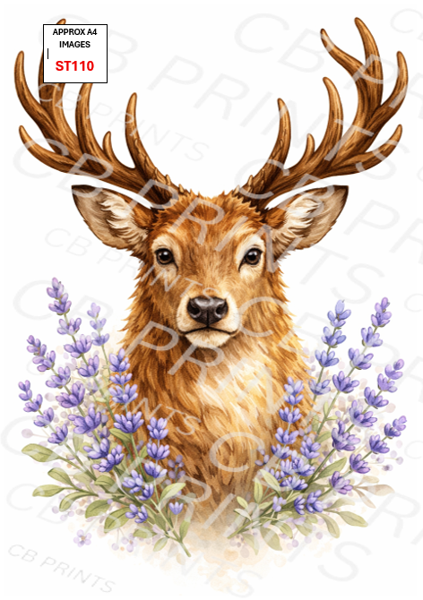 Stag Decoupage Print ST110 | Mulberry Paper