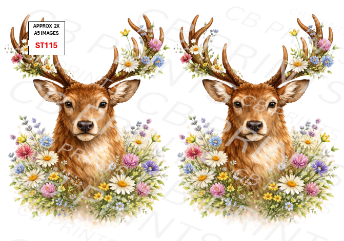 Stag Decoupage Print ST115 | Mulberry Paper