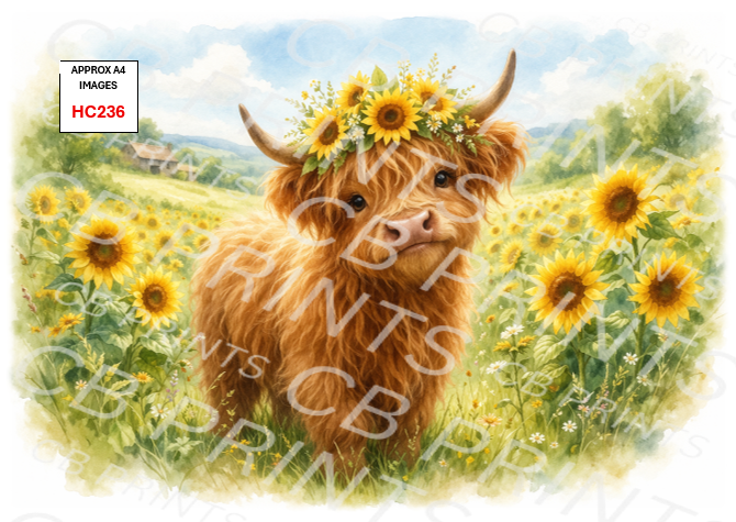 Highland Cow Decoupage Print HC236 | Mulberry Paper