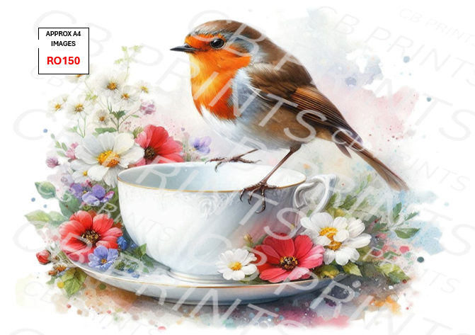 Robin Decoupage Print RO150 | Mulberry Paper