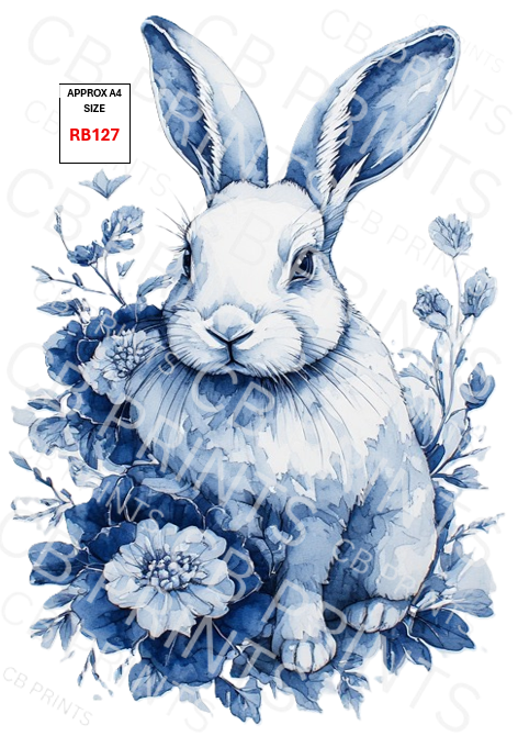 Rabbit Decoupage Print RB127 | Mulberry Paper