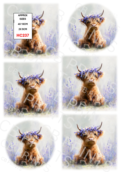 Highland Cow Decoupage Print HC237 | Mulberry Paper