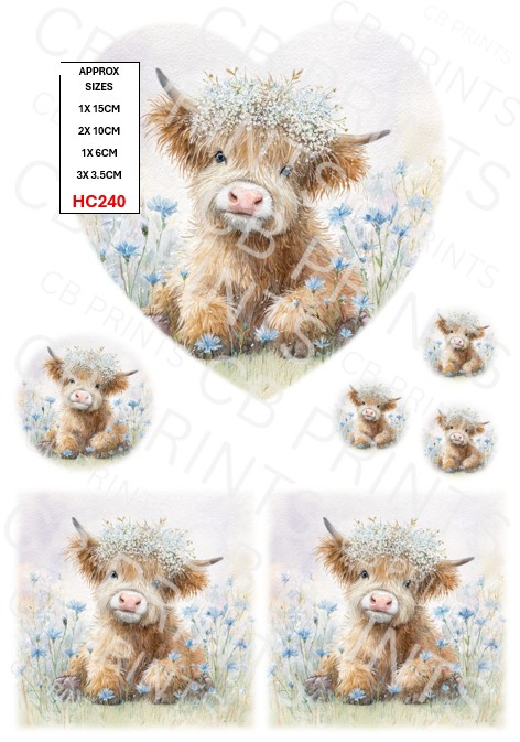 Highland Cow Decoupage Print HC240 | Mulberry Paper