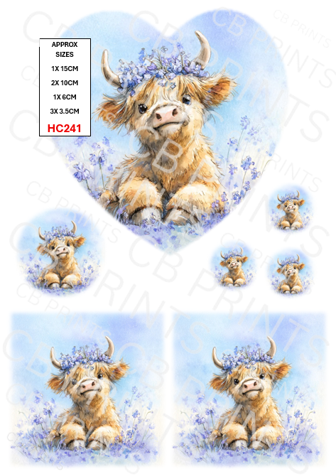 Highland Cow Decoupage Print HC241 | Mulberry Paper