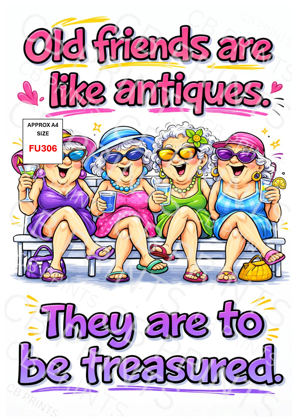 Funny Decoupage Print FU306 | Mulberry Paper