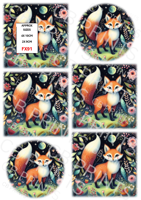 Fox Decoupage Print FX91 | Mulberry Paper