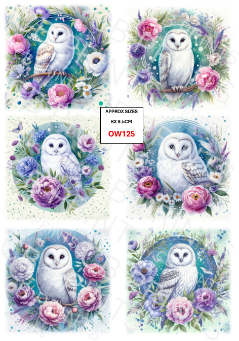 Owl Decoupage Print OW125 | Mulberry Paper