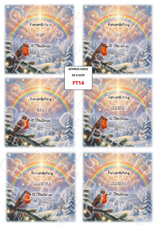 Remembrance & Bereavement robin Decoupage Print FT14 | Mulberry Paper