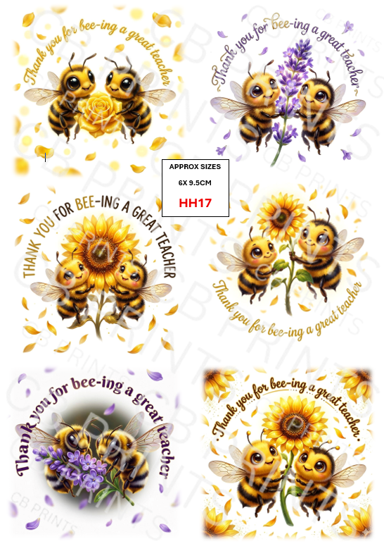 Teacher Thank You Decoupage Print HH17 | Mulberry Paper