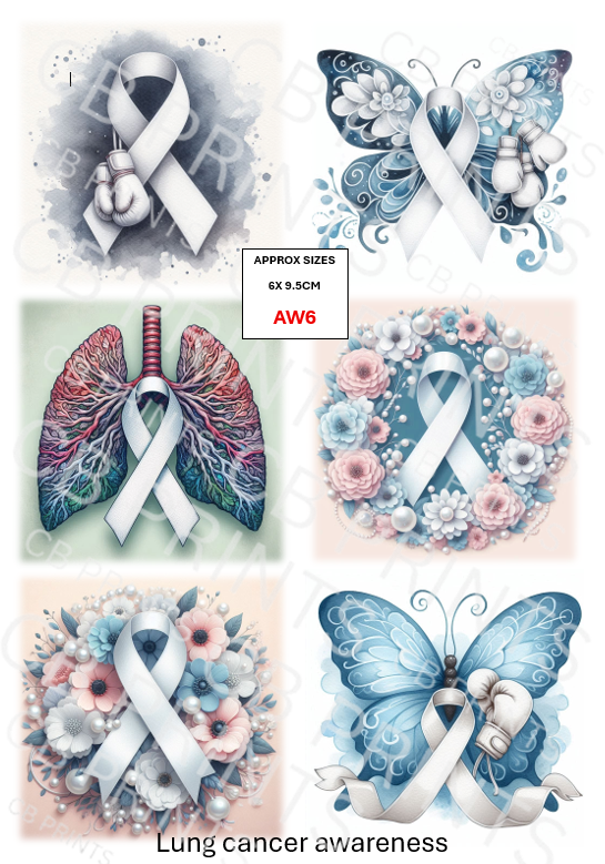 Awareness Ribbon Decoupage Print AW6 | Mulberry Paper