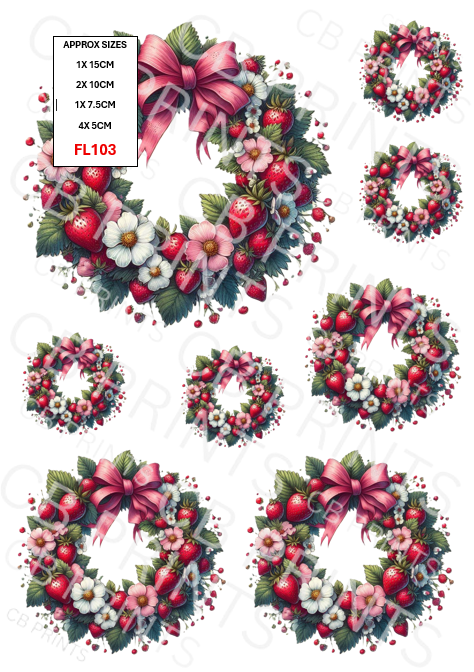 Flower and strawberry design FL103
