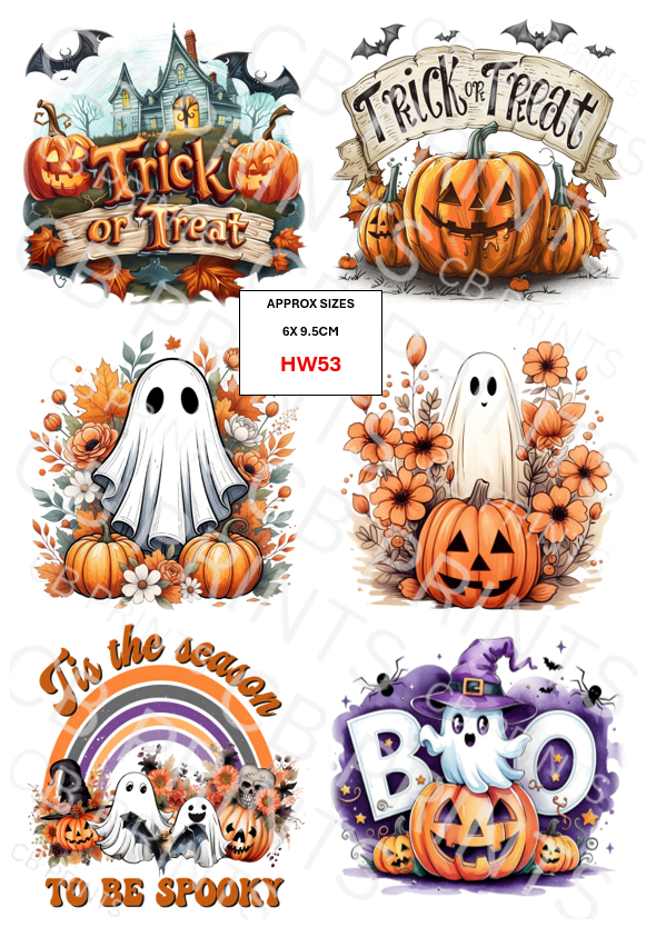 Halloween Decoupage Paper Print HW53 – Mulberry Paper