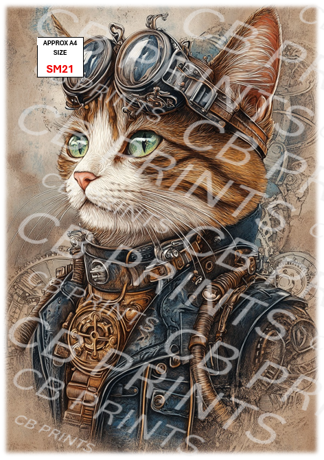 Steampunk cat design SM21