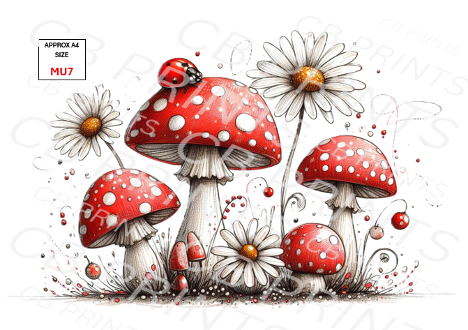 Mushroom and ladybird design MU7