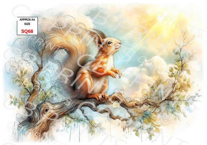 Squirrel Decoupage Print SQ68 | Mulberry Paper