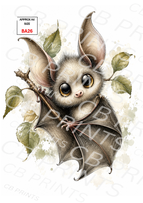 Bat Decoupage Print BA26 | Mulberry Paper
