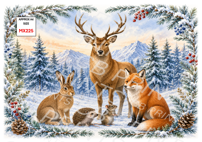 Mixed Animal Decoupage Print MX225 | Mulberry Paper