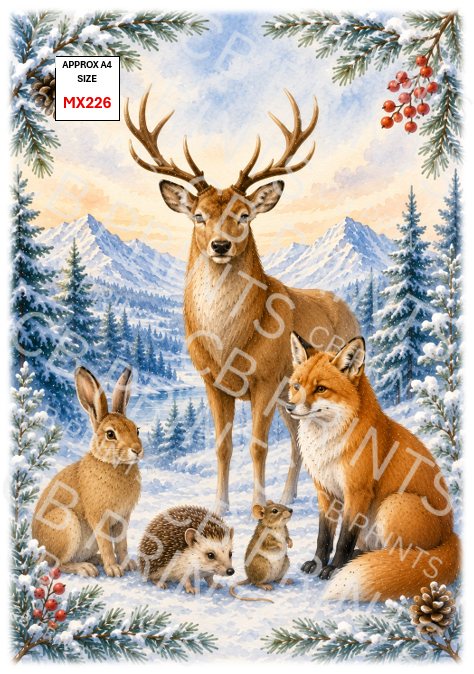 Mixed Animal Decoupage Print MX226 | Mulberry Paper